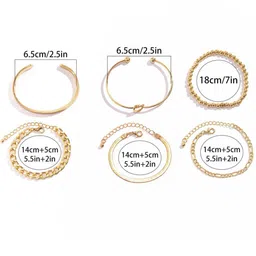 jewels galaxy Jewels GalaxySet Of 6 Gold-Plated Charm Bracelet image 4