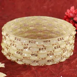 ZULKA Set Of 8 Crystal-Studded Bangles image 4
