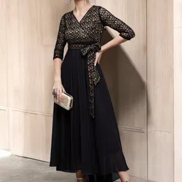 Miss Chase Women Georgette Wrap Dress-picture-18