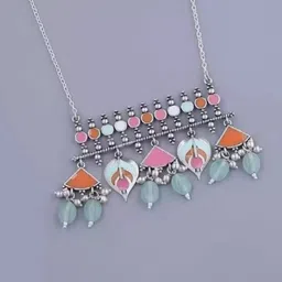 Samridhi DC Oxidised Meenakari Necklace-picture-14