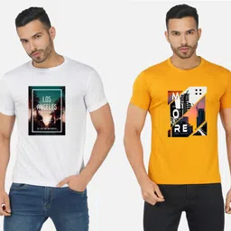 GLOBAL NOMAD Men 2 Printed Bio Finish Applique T-shirt-picture-41