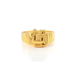 dzinetrendz Brass Micron Goldplated Shiv Lingam design Spiritual finger ring image 2