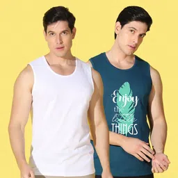 WOOSTRO Men Pack of 2 Typography Printed Round Neck T-shirts image 3