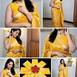 Aaishvyapparels Women Ethnic Motifs Woven Design Zari Banarasi Saree-picture-17