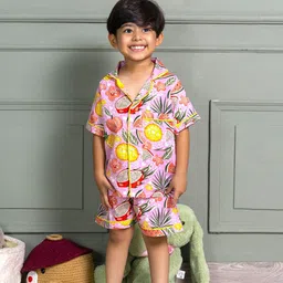 MABISH by Sonal Jain Kids Pure Cotton Nightsuit Shorts and Shirt-image-90