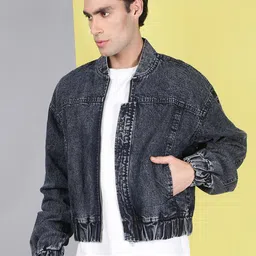 VOXATI Men Washed Denim Jacket image 4