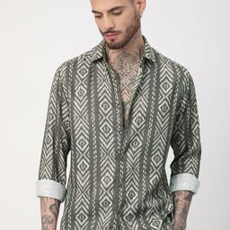 VASTRADO Classic Geometric Ikat Printed Slim Fit Shirt-picture-13
