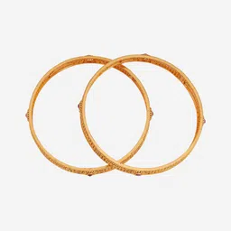 Kushal's Fashion Jewellery Ruby Gold-Plated Ethnic Antique Bangles image 5