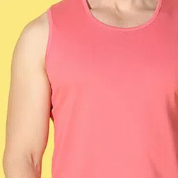 WOOSTRO Pack Of 2 Printed Combed Cotton Gym Vests -VWS26(PLAIN PEACH)(HARD PEACH) image 3