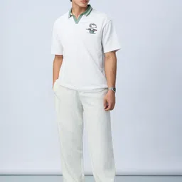 The Souled Store Oversized Peanuts Mayfly Graphic Printed Polo Collar T-Shirt image 3