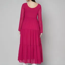 Poshak Hub Beads and Stones Tiered Georgette Anarkali Kurta image 5