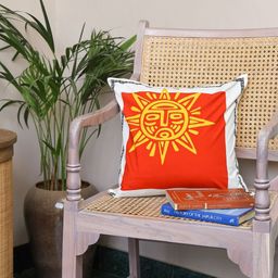 sangria Myntra Elegant Homes Aztec Echoes White & Orange Abstract Printed Square Cushion Cover-picture-46