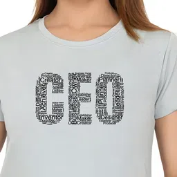 TRENDSATTIRE Typography Printed Round Neck Short Sleeves Regular Fit T-Shirt image 2