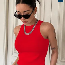TOOCHKI Women Pack Of 2 Ribbed Fitted Style Tank Crop Top-image-89