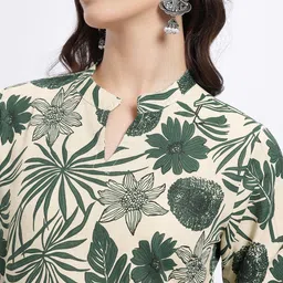 Anouk Rustic Tropical Printed Mandarin Collar Straight Kurti image 2