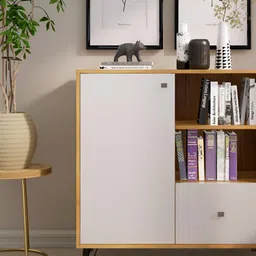 HEXA RED Beige & White Moisture & Termite Resistant Free Standing Book Shelf image 4