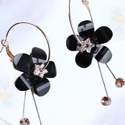 AKISON JEWELS Floral Hoop Earrings-image-76