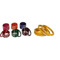 SOMIL Set Of 28 Stone-Studded Bangles-image-82
