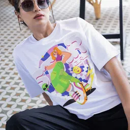 BonOrganik Women Printed Pockets T-shirt-image-16