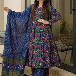 KALINI Women Floral Printed Angrakha Kurta with Palazzos & With Dupatta-picture-21