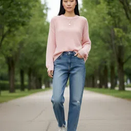 glitchez Open-Knit Sheer Drop-Shoulder Pullover image 4