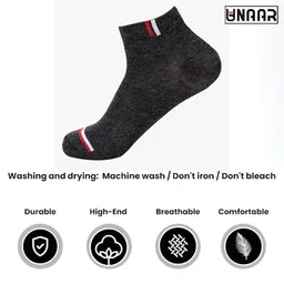 unaar Premium Men's Crew Socks – Ultimate Comfort & Durability for Everyday Wear, Soft Cotton Blend, Cushioned Support, Breathable, Pack of 5 (Multicolor) image 2