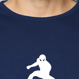 Organic Chics Pack Of 2 Printed Cotton Tank Vests Royal Avenger - Navy Spider_S image 2