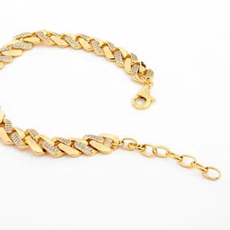 DIAVO Men Sterling Silver Gold-Plated Link Bracelet image 5