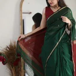 Anjaneya Sarees Woven Design Zari Banarasi Saree image 4
