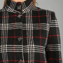 Roadster Women Checked Polyester Regular Fit Trench Coat image 4
