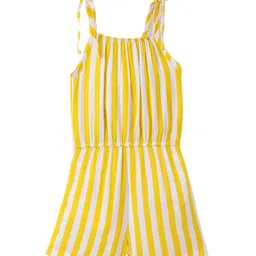 CrayonFlakes Girls Striped Basic Jumpsuit image 2