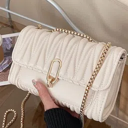 CORSICA Women Textured PU Bucket Sling Bag with Quilted-image-72