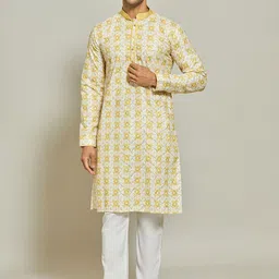 Arihant Rai Sinha Men Printed Regular Pure Cotton Kurta with Trousers image 5