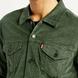 Levis Men Spread Collar Self Design Denim Cotton Jacket image 5
