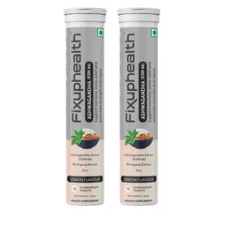 Fixuphealth Set Of 2 Ashwagandha KSM66 Effervescent Tablets -15 Tabs Each- Lemon Flavour-image-22