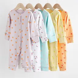 NEXT Infant Girls Pack of 5 Printed Sleepsuit-picture-21