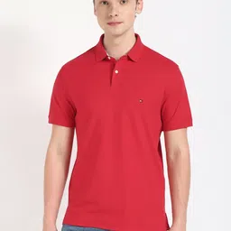 Tommy Hilfiger Men Solid Polo Collar Cotton T-shirt image 1