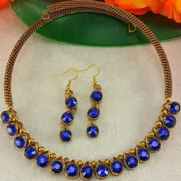 Vidhya Kangan Blue Brass Stone stud Free Hasli image 4