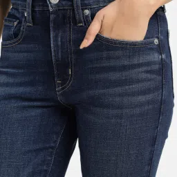 levi's Women's 726 Blue Flared Fit Mid Rise Jeans image 5