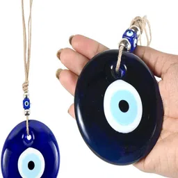 LINENSUTRA Blue & White Evil Eye Hanging Glass Windchimes-image-36