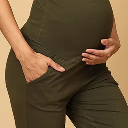 The Mom Store Women Pack Of 2 Cotton Comfy Maternity Trackpants image 5