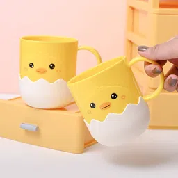 MARKET99 Yellow & White Printed Plastic Glossy Cups Set of Cups and Mugs image 2