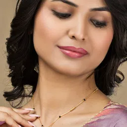 SHWENIT JEWELS Gold-Plated Kundan Stone Studded and Beaded Square Shaped Mangalsutra image 2