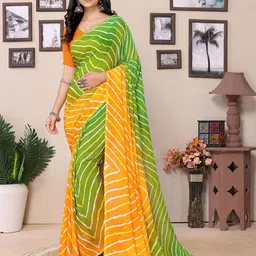 Moda Rapido Striped Saree With Blouse Piece-picture-19