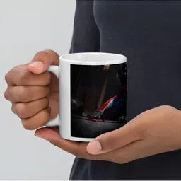 Mr UVD White & Black Graphic Printed Ceramic Matte Mug - 350 ml image 3