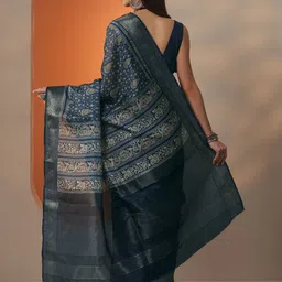 Libas Woven Design Zari Silk Blend Handloom Saree image 2