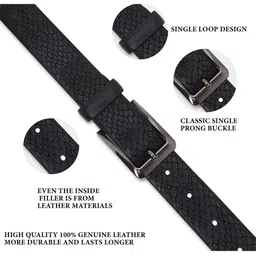 Metronaut Men Textured Leather Formal Belt image 3