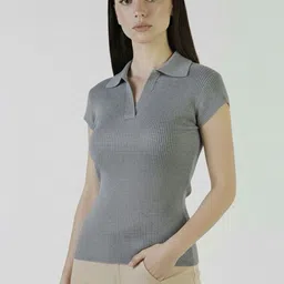 Plus Size Women Polo Collar T-shirt-picture-20