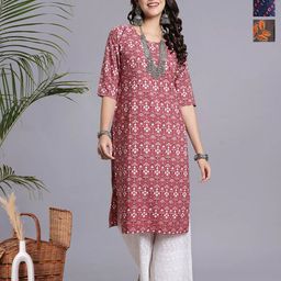 anouk rustic HERE&NOW Women Ethnic Motifs Printed Crepe Kurta-picture-36