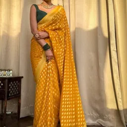 VelvetHue Woven Design Zari Art Silk Handloom Banarasi Saree image 3